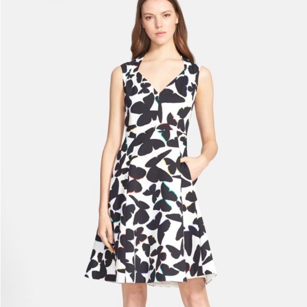 Kate Spade Black and White Butterfly Dress